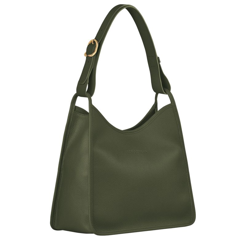 Women Longchamp Le Foulonné M Hobo Bag Khaki | Ireland-314YGMFXK