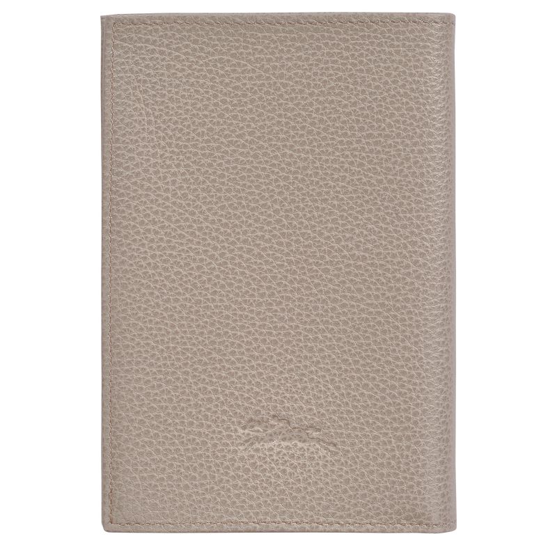 Women Longchamp Le Foulonné Passport Holder Grey | Ireland-354NGLYTR