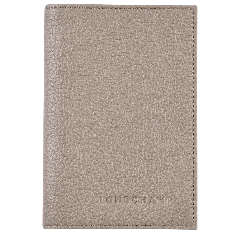 Women Longchamp Le Foulonné Passport Holder Grey | Ireland-354NGLYTR