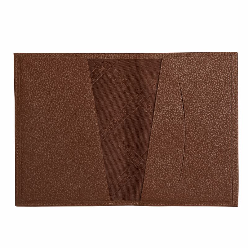 Women Longchamp Le Foulonné Passport Holder Brown | Ireland-065EUVOWQ