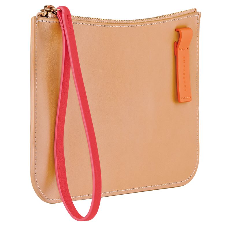 Women Longchamp Le Foulonné Pouch Orange | Ireland-421NZXAVF