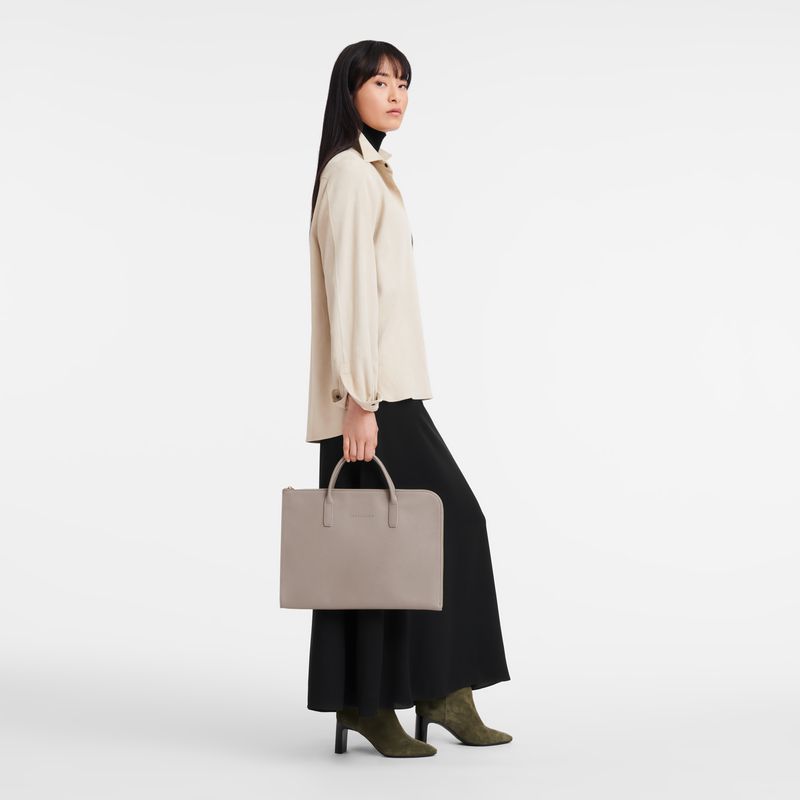 Women Longchamp Le Foulonné S Briefcase Grey | Ireland-795WTLDKX