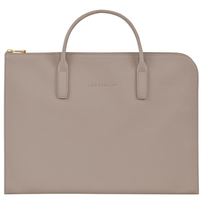 Women Longchamp Le Foulonné S Briefcase Grey | Ireland-795WTLDKX
