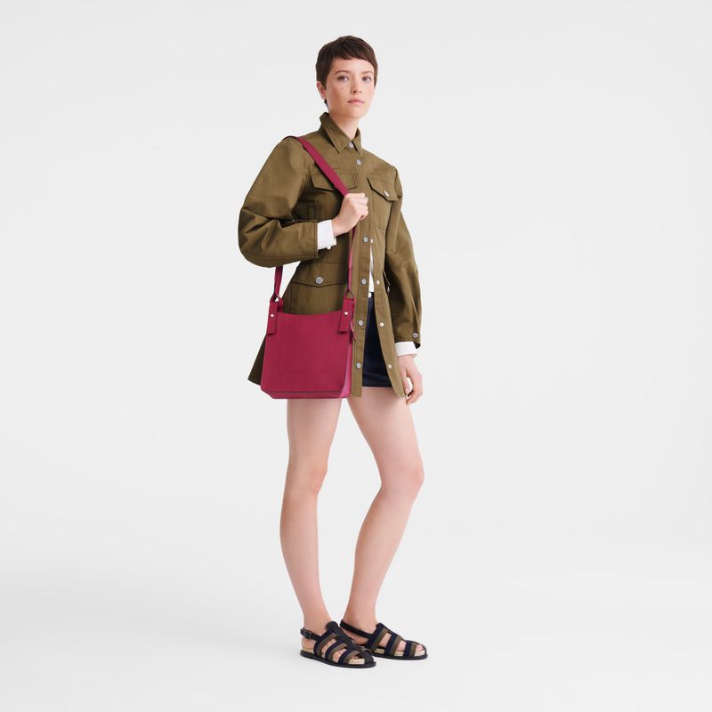 Women Longchamp Le Foulonné S Crossbody Bag Dark Pink | Ireland-035KSOMHX
