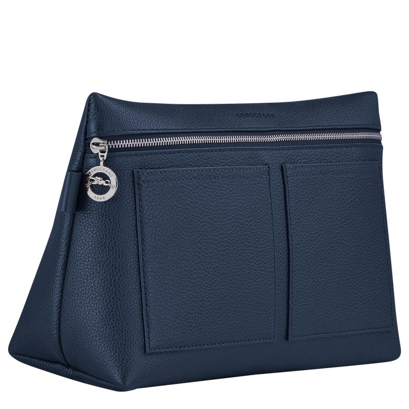 Women Longchamp Le Foulonné Toiletry Bags Navy | Ireland-250LVXOJB