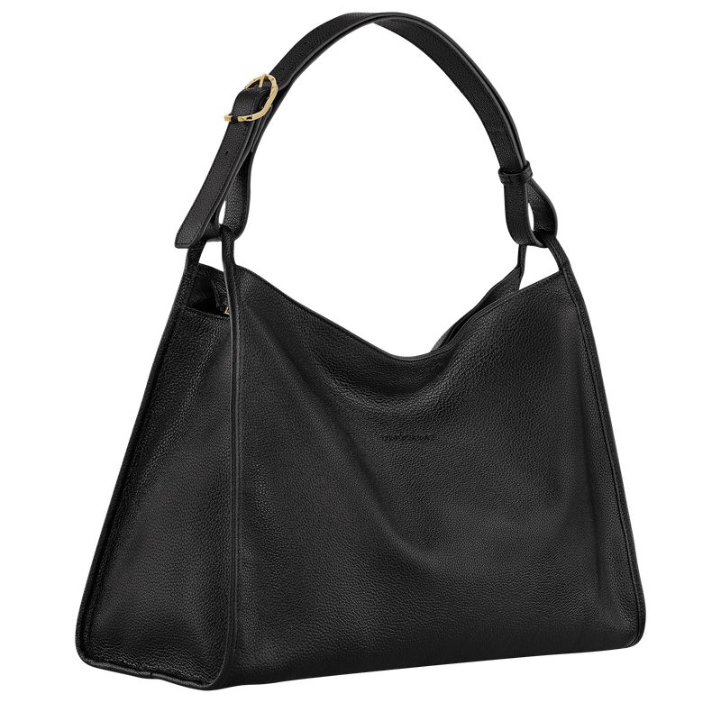 Women Longchamp Le Foulonné Xl Shoulder Bag Black | Ireland-673IXAPBZ