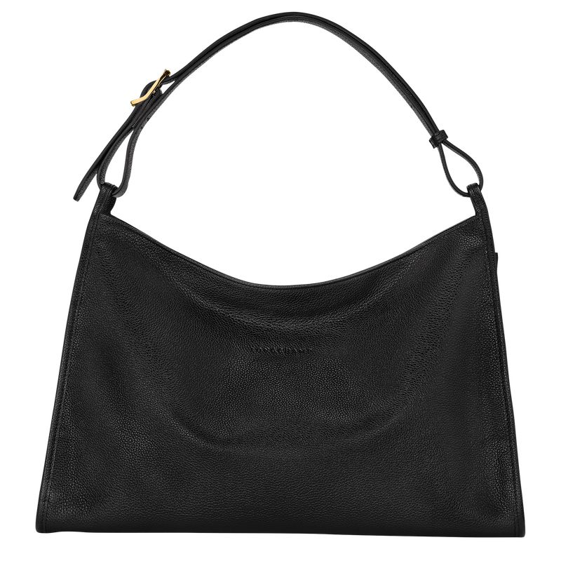 Women Longchamp Le Foulonné Xl Shoulder Bag Black | Ireland-673IXAPBZ