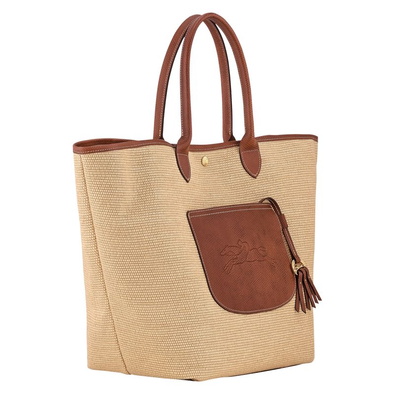 Women Longchamp Le Pliage Collection L Basket Tote Bag Brown | Ireland-495GBYKLE