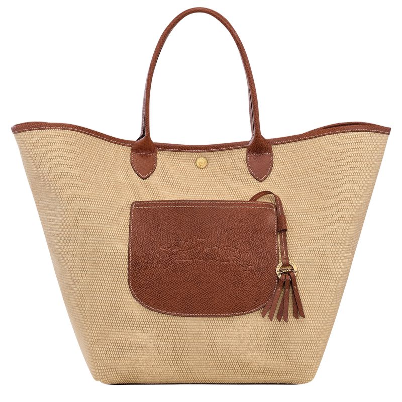 Women Longchamp Le Pliage Collection L Basket Tote Bag Brown | Ireland-495GBYKLE