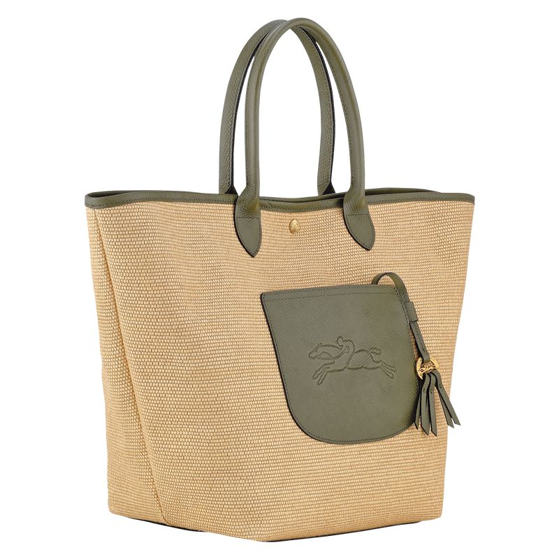 Women Longchamp Le Pliage Collection L Basket Tote Bag Brown / Olive | Ireland-368YFSOBI