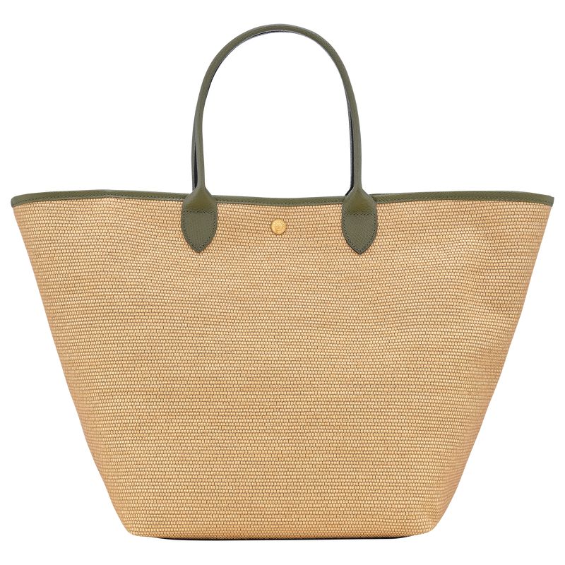 Women Longchamp Le Pliage Collection L Basket Tote Bag Brown / Olive | Ireland-368YFSOBI