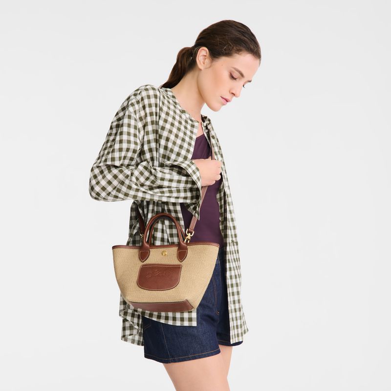 Women Longchamp Le Pliage Collection Xs Basket Tote Bag Brown | Ireland-469UTMCXV