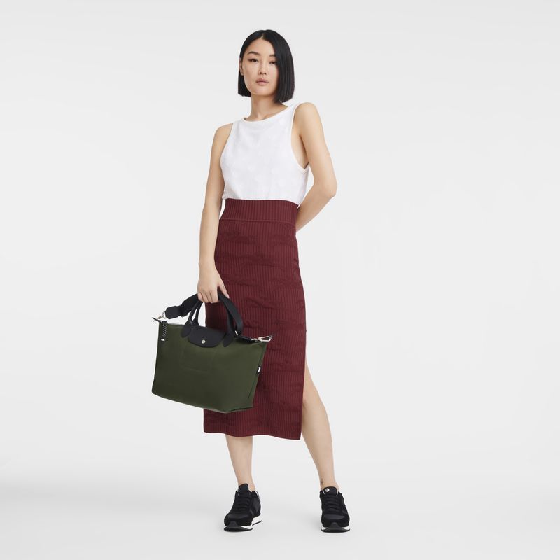 Women Longchamp Le Pliage Energy L Handbag Khaki | Ireland-084YCXIKD