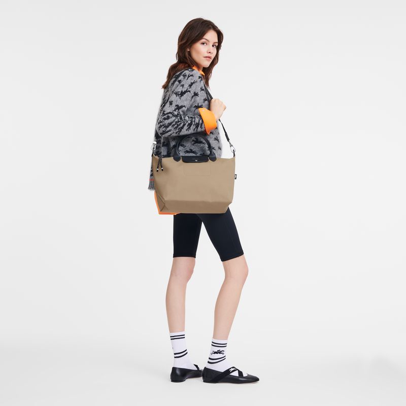 Women Longchamp Le Pliage Energy L Handbag Beige | Ireland-387JWXTDS