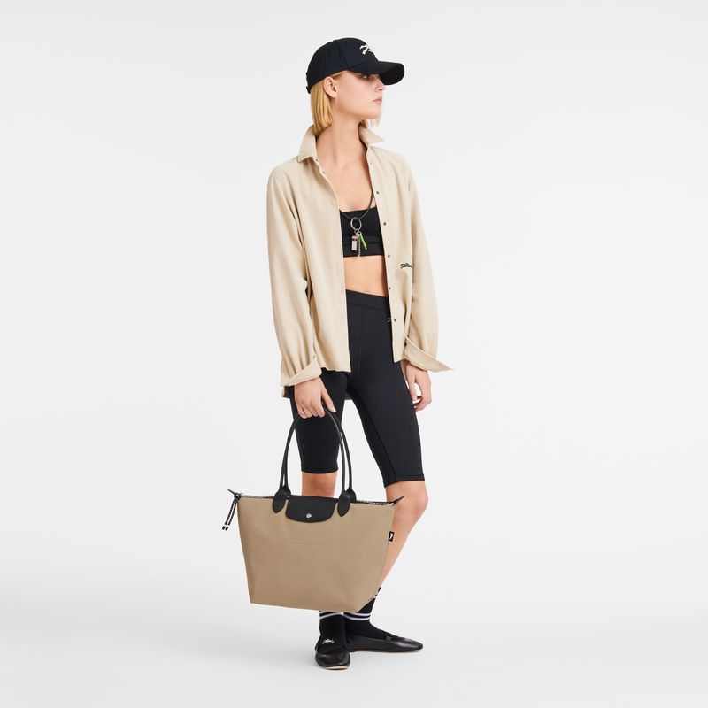 Women Longchamp Le Pliage Energy L Tote Bag Beige | Ireland-253LGBUKA