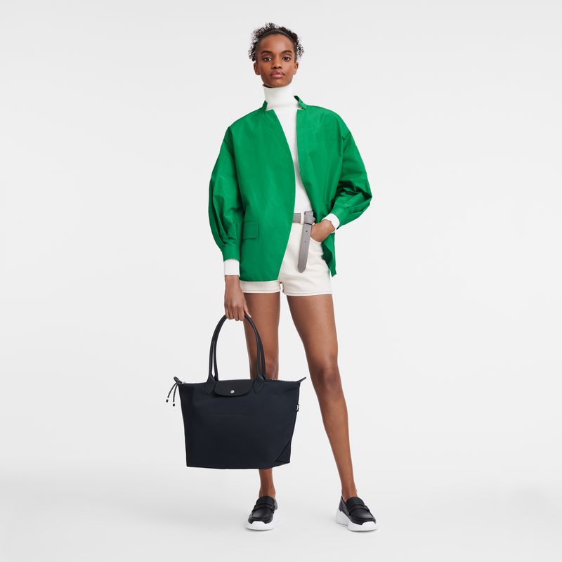 Women Longchamp Le Pliage Energy L Tote Bag Black | Ireland-216LHYXRA