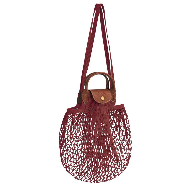 Women Longchamp Le Pliage Filet L Mesh Bag Dark Red | Ireland-359IWOKYZ