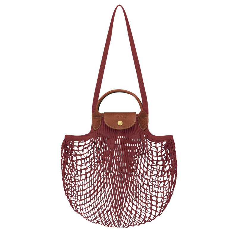 Women Longchamp Le Pliage Filet L Mesh Bag Dark Red | Ireland-359IWOKYZ