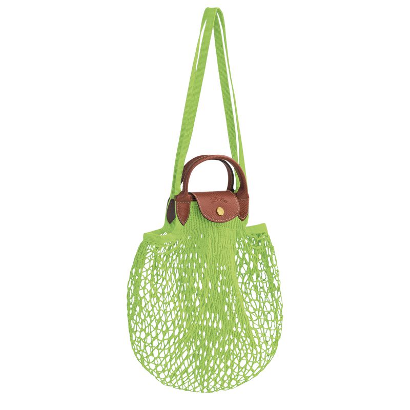 Women Longchamp Le Pliage Filet L Mesh Bag Light Green | Ireland-639CQGOVW