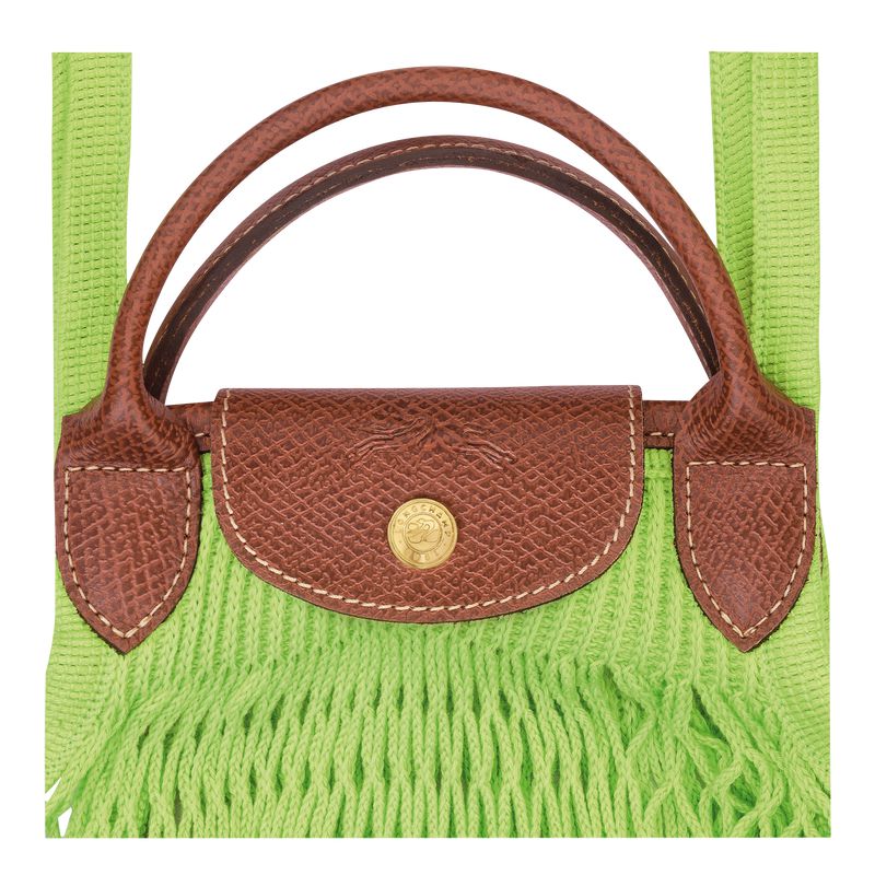Women Longchamp Le Pliage Filet L Mesh Bag Light Green | Ireland-639CQGOVW