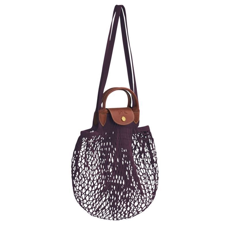 Women Longchamp Le Pliage Filet L Mesh Bag Dark Purple | Ireland-681IVLDZK