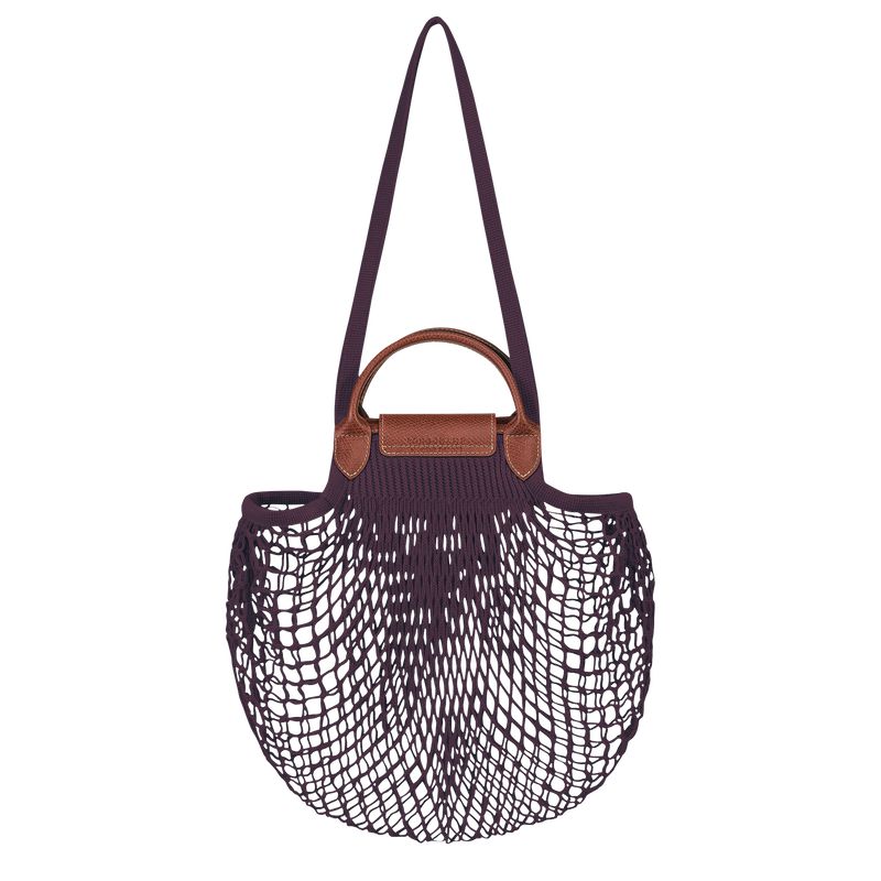 Women Longchamp Le Pliage Filet L Mesh Bag Dark Purple | Ireland-681IVLDZK