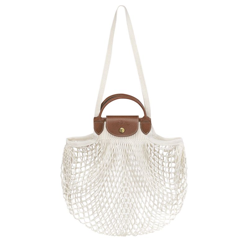 Women Longchamp Le Pliage Filet L Mesh Bag Cream | Ireland-584OSWVHN