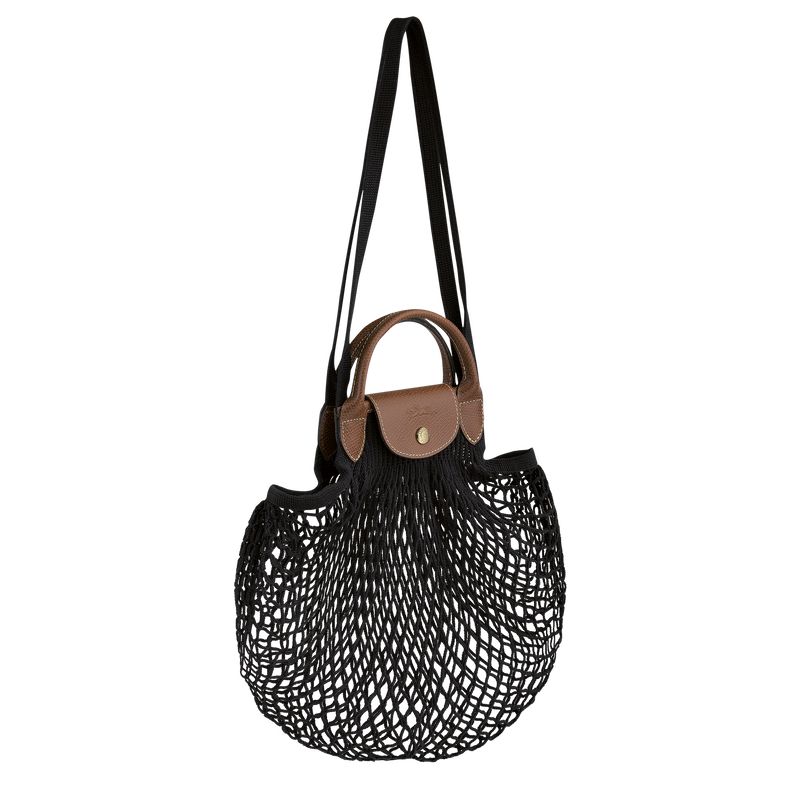 Women Longchamp Le Pliage Filet L Mesh Bag Black | Ireland-350VZKTSW