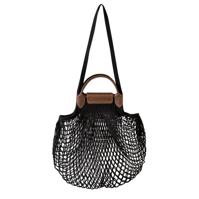 Women Longchamp Le Pliage Filet L Mesh Bag Black | Ireland-350VZKTSW