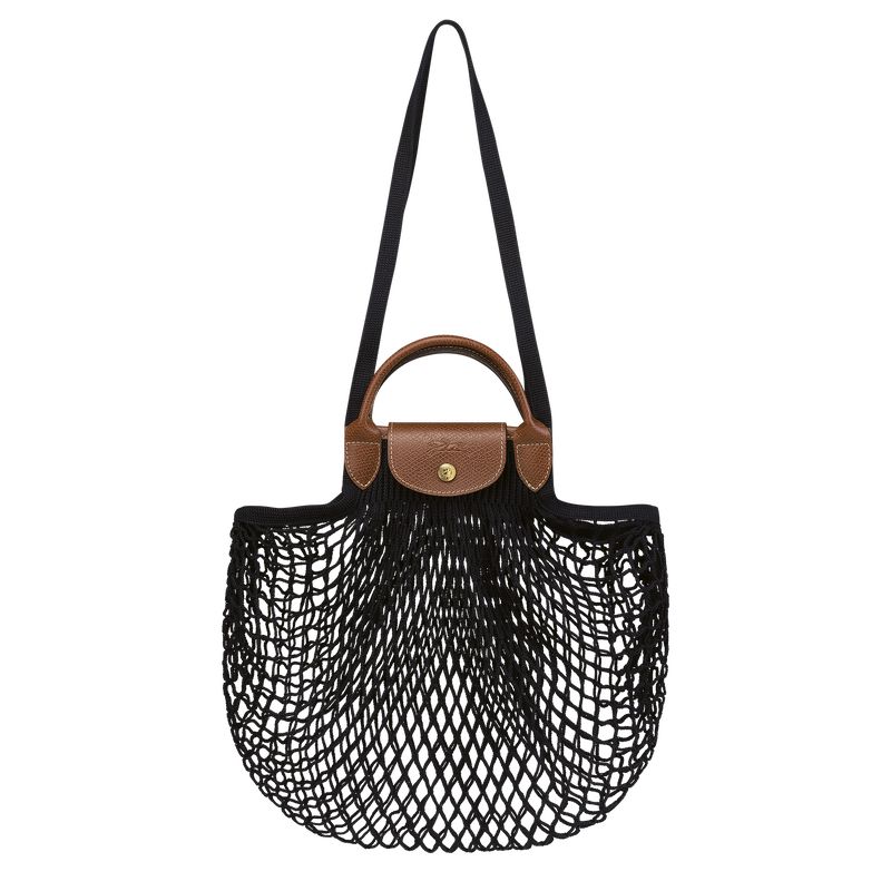 Women Longchamp Le Pliage Filet L Mesh Bag Black | Ireland-350VZKTSW