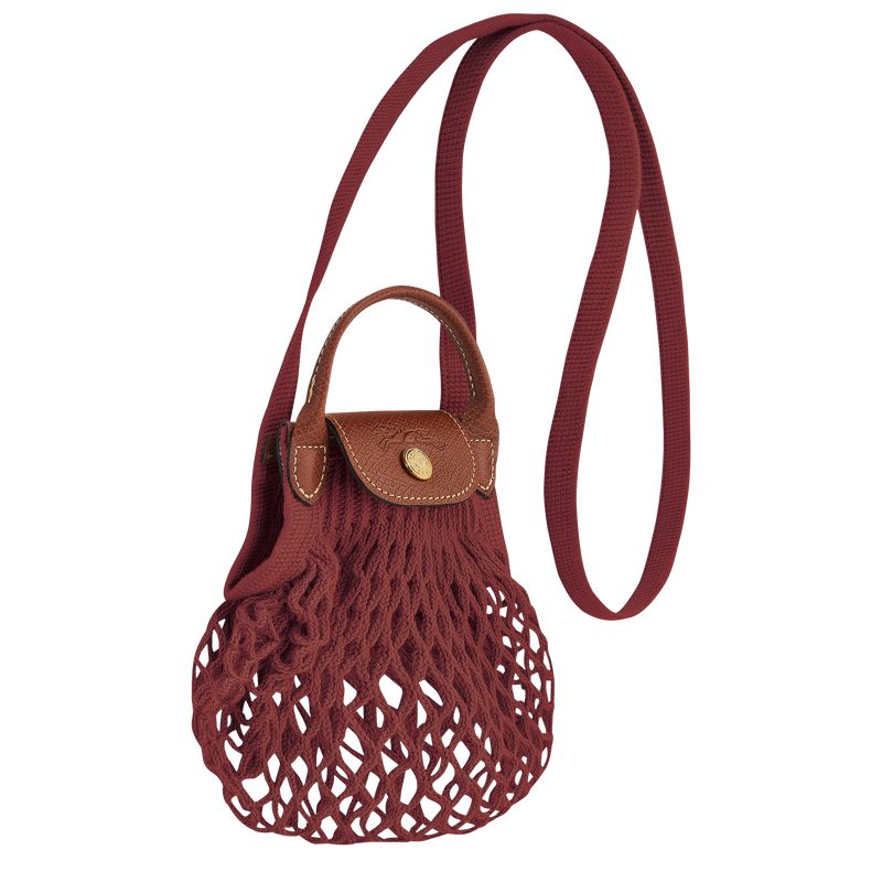Women Longchamp Le Pliage Filet Xs Mesh Bag Dark Red | Ireland-519XETGKB