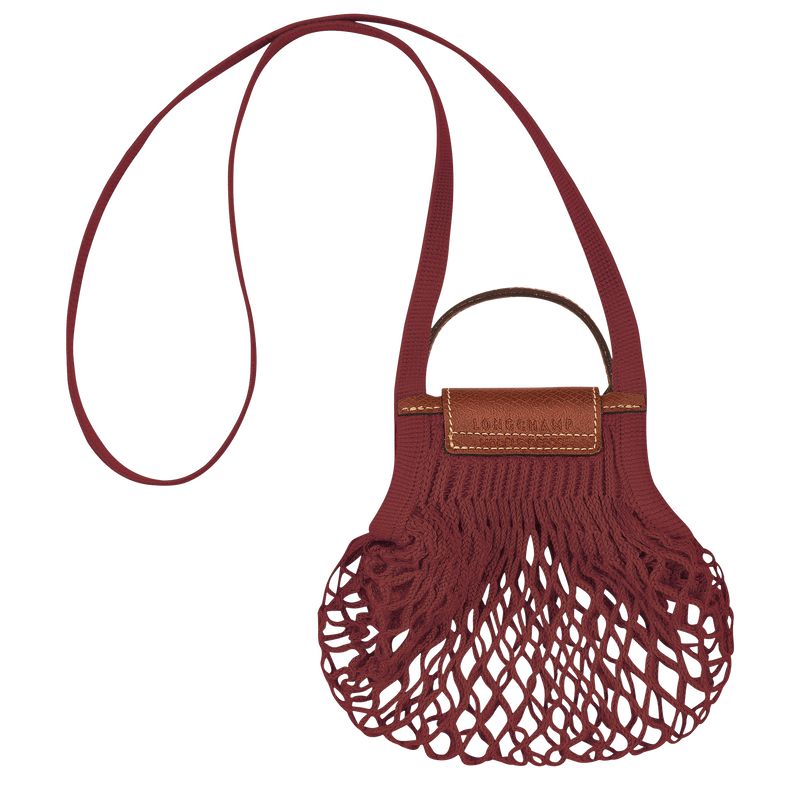 Women Longchamp Le Pliage Filet Xs Mesh Bag Dark Red | Ireland-519XETGKB