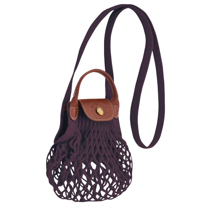 Women Longchamp Le Pliage Filet Xs Mesh Bag Dark Purple | Ireland-401FAGKQC