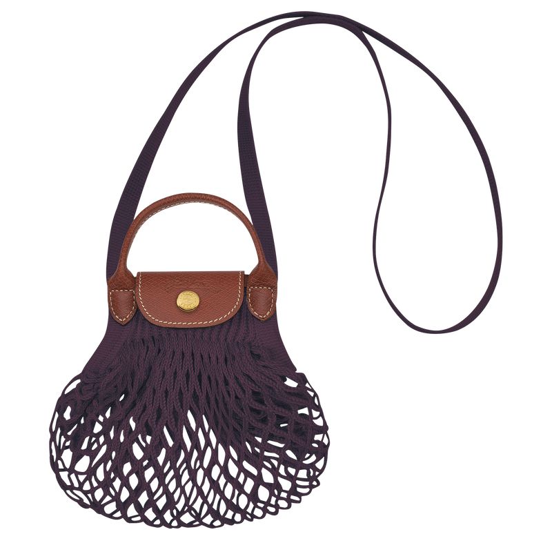 Women Longchamp Le Pliage Filet Xs Mesh Bag Dark Purple | Ireland-401FAGKQC