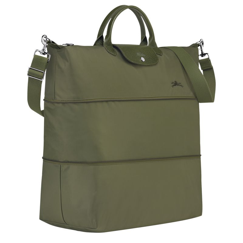 Women Longchamp Le Pliage Green Expandable Travel Bag Dark Green | Ireland-532CUTVAN