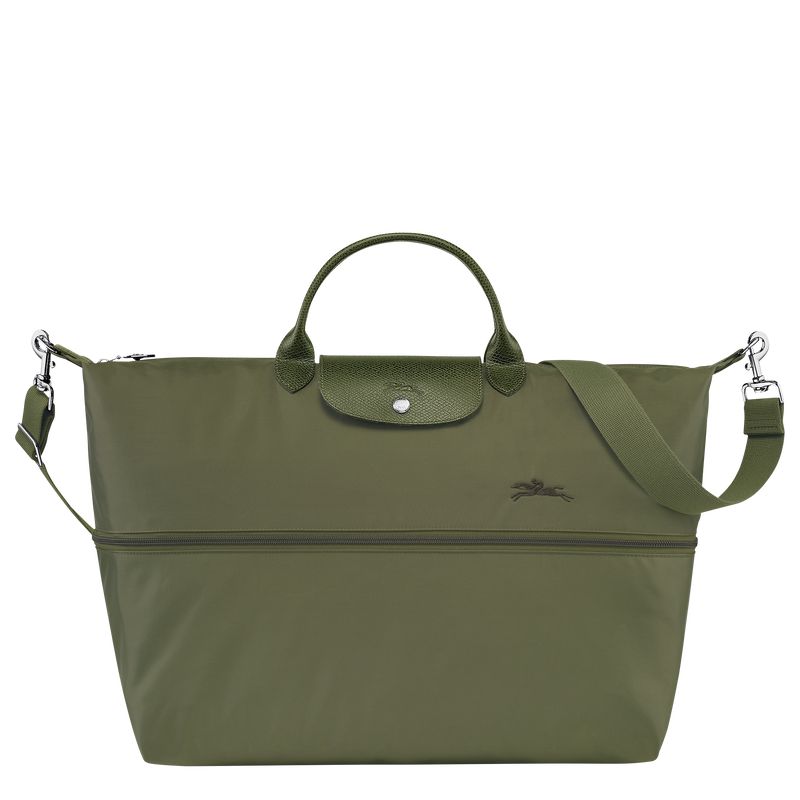 Women Longchamp Le Pliage Green Expandable Travel Bag Dark Green | Ireland-532CUTVAN