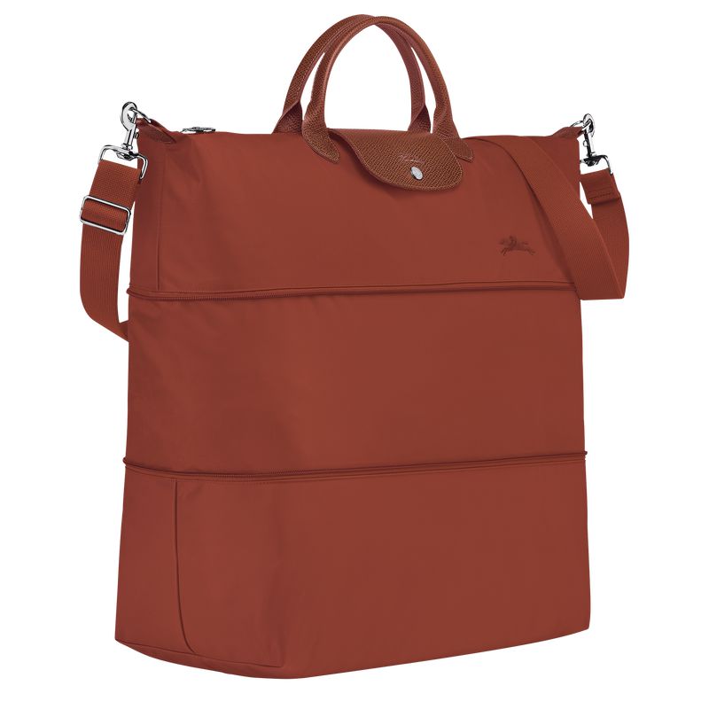 Women Longchamp Le Pliage Green Expandable Travel Bag Brown | Ireland-907EMYFTV