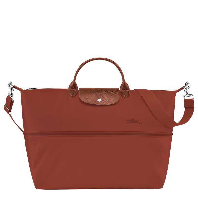 Women Longchamp Le Pliage Green Expandable Travel Bag Brown | Ireland-907EMYFTV