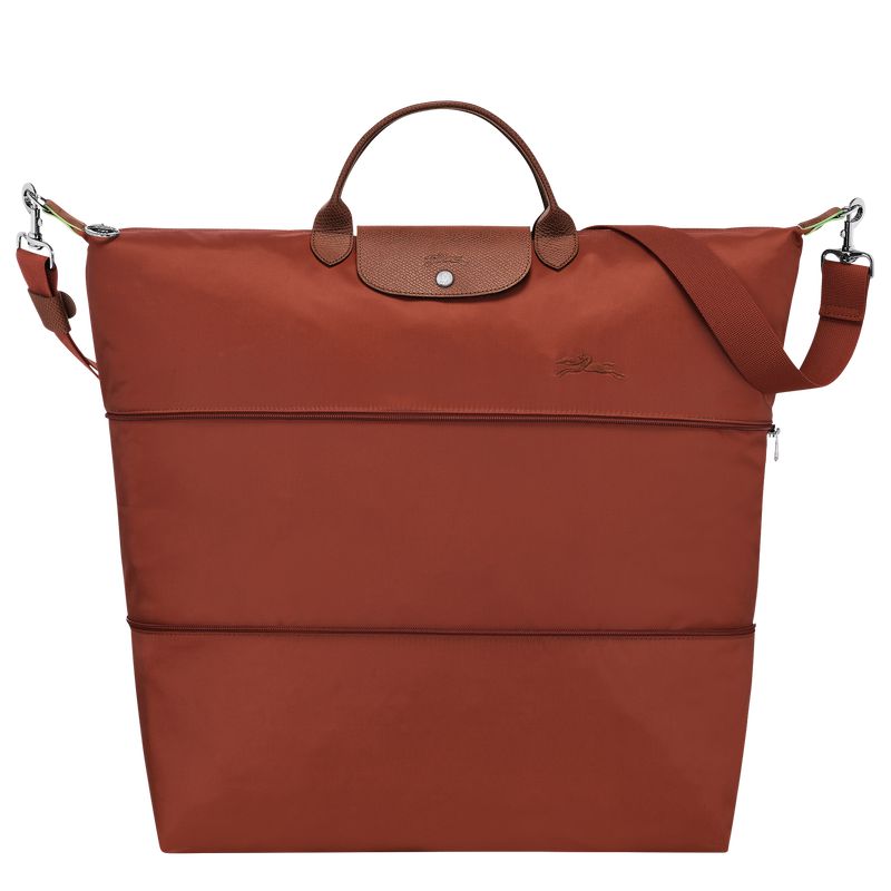 Women Longchamp Le Pliage Green Expandable Travel Bag Brown | Ireland-907EMYFTV