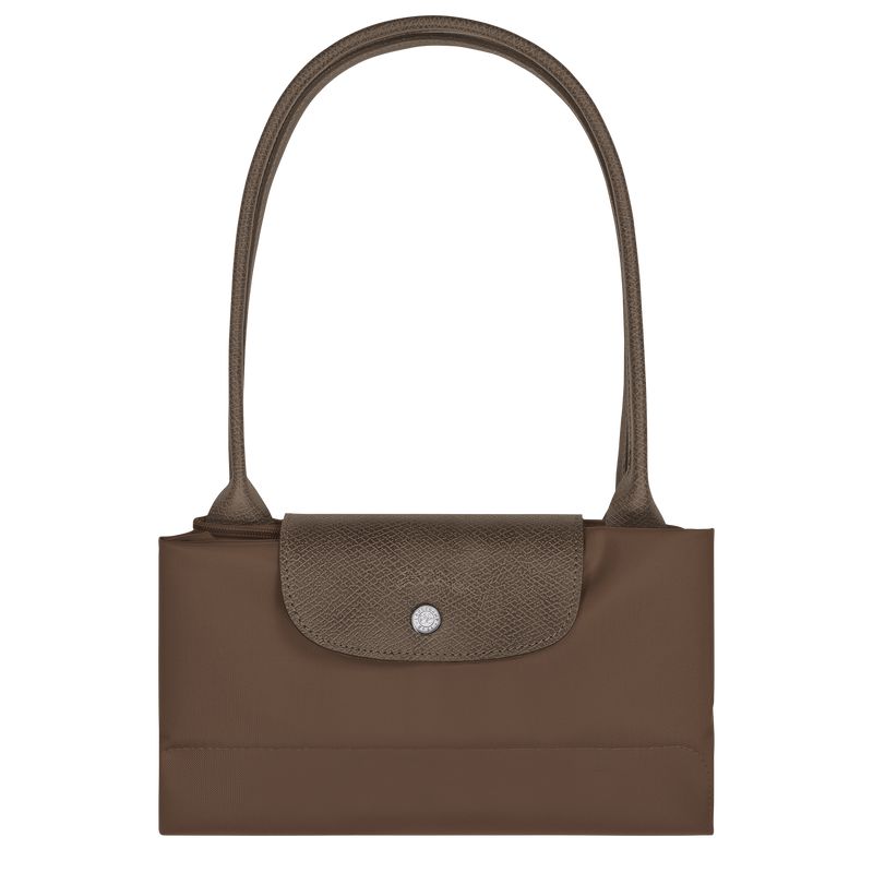 Women Longchamp Le Pliage Green L Tote Bag Dark Brown | Ireland-673XAVGWC