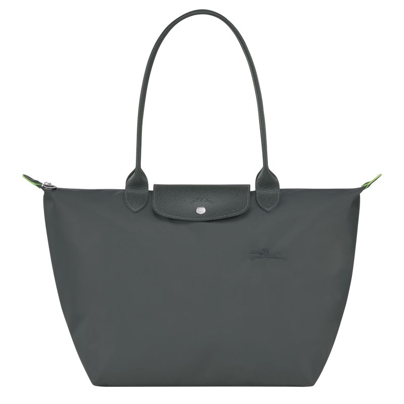 Women Longchamp Le Pliage Green L Tote Bag Deep Grey | Ireland-356WRIQCL