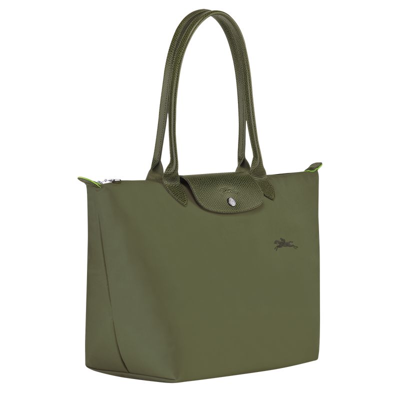 Women Longchamp Le Pliage Green L Tote Bag Dark Green | Ireland-142CEASXD