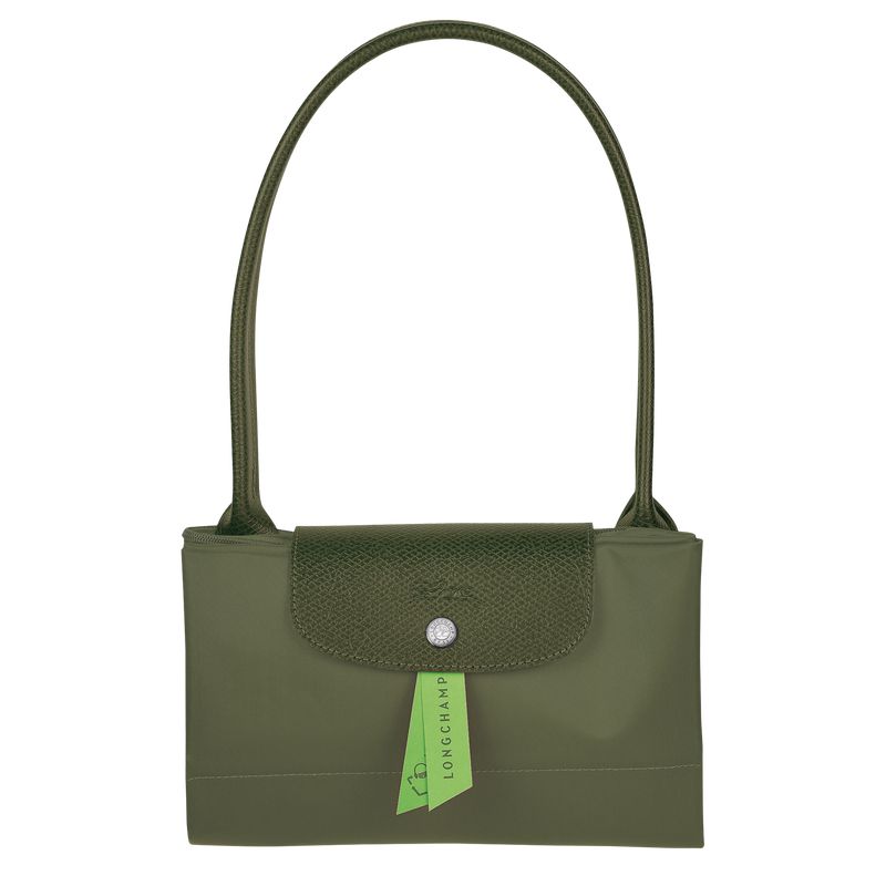 Women Longchamp Le Pliage Green L Tote Bag Dark Green | Ireland-142CEASXD