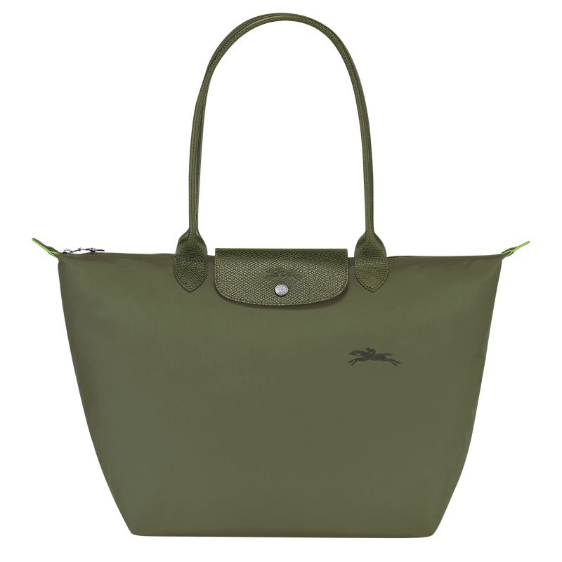 Women Longchamp Le Pliage Green L Tote Bag Dark Green | Ireland-142CEASXD