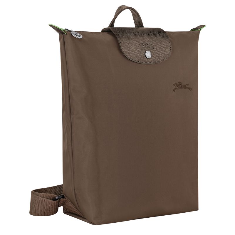 Women Longchamp Le Pliage Green M Backpack Dark Brown | Ireland-742OAFQZP