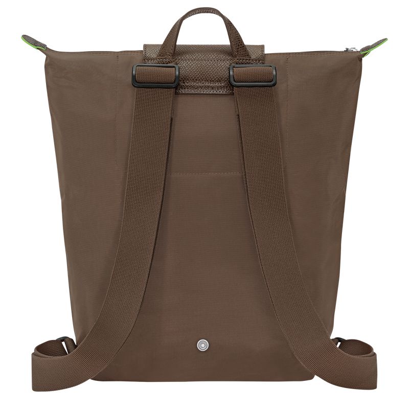 Women Longchamp Le Pliage Green M Backpack Dark Brown | Ireland-742OAFQZP