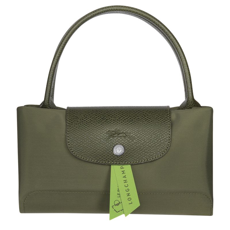 Women Longchamp Le Pliage Green M Handbag Dark Green | Ireland-718YQRALN