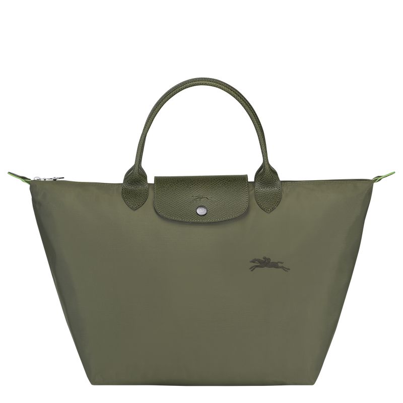 Women Longchamp Le Pliage Green M Handbag Dark Green | Ireland-718YQRALN