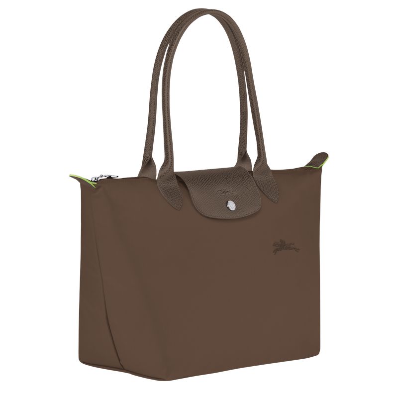 Women Longchamp Le Pliage Green M Tote Bag Dark Brown | Ireland-045HLXKMF