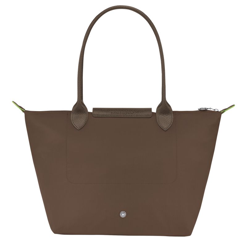 Women Longchamp Le Pliage Green M Tote Bag Dark Brown | Ireland-045HLXKMF